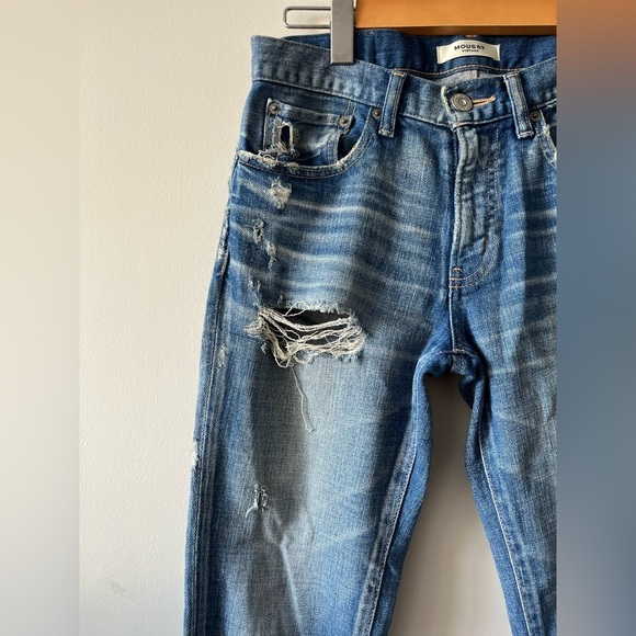 MOUSSY Vintage Distress Ripped Cropped Denim Jeans size 26 - Picture 8 of 13